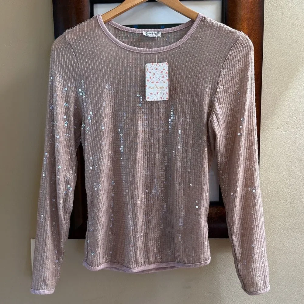 NWT Free People Gold Rush Top Champagne